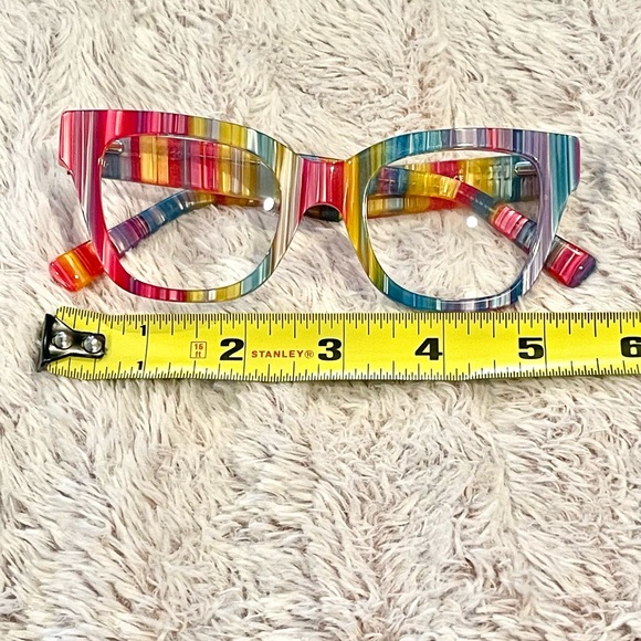 Multicolored Rectangular Frame Glasses - Picture 2 of 4